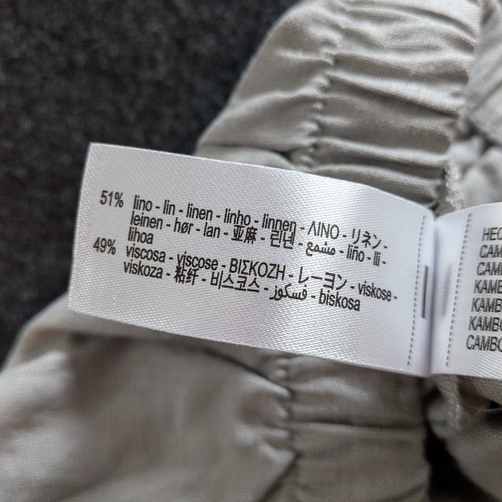 Zara Light Gray Linen pants - Picture 7 of 10